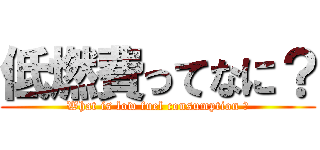 低燃費ってなに？ (What is low fuel consumption ?)