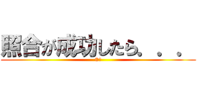 照合が成功したら．．． (©️)