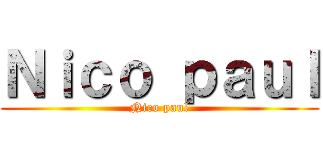 Ｎｉｃｏ ｐａｕｌ (Nico paul)