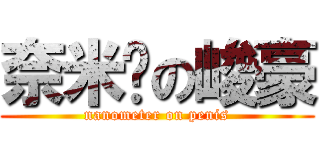 奈米屌の峻豪 (nanometer on penis)