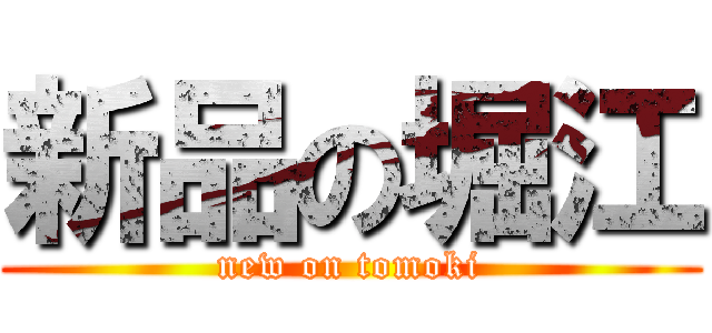 新品の堀江 (new on tomoki)