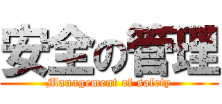 安全の管理 (Management of safety)