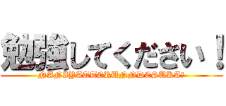 勉強してください！ (NANIYATTERUNNDESUKA?)