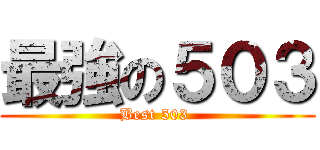 最強の５０３ (Best 503 )