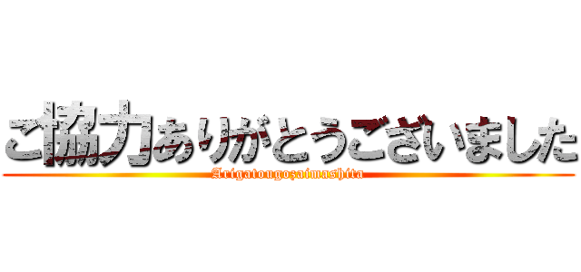 ご協力ありがとうございました (Arigatougozaimashita)