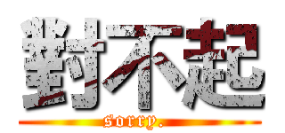 對不起 (sorry. )