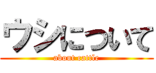 ウシについて (about cattle)