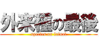 外来種の最後 (species on fainal)