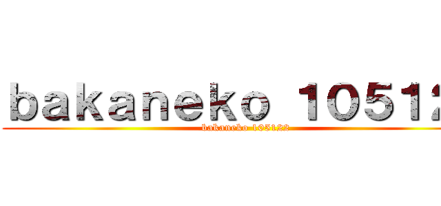 ｂａｋａｎｅｋｏ １０５１２２ (bakaneko 105122)