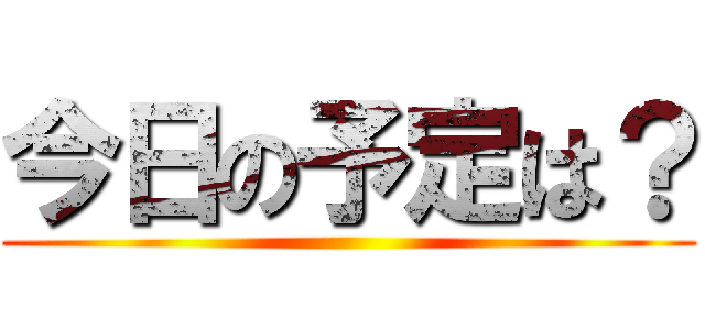 今日の予定は？ ()