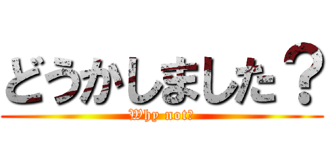 どうかしました？ (Why not?)