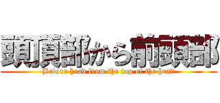 頭頂部から前頭部 (Before head from the top of the head)