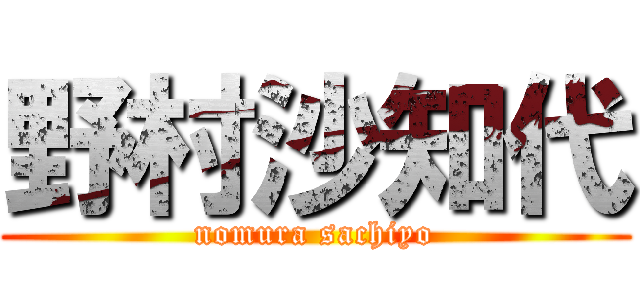 野村沙知代 (nomura sachiyo)