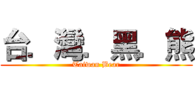 台．灣．黑．熊 (Taiwan Bear)