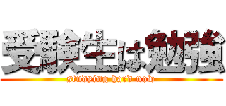 受験生は勉強 (studying hard now)