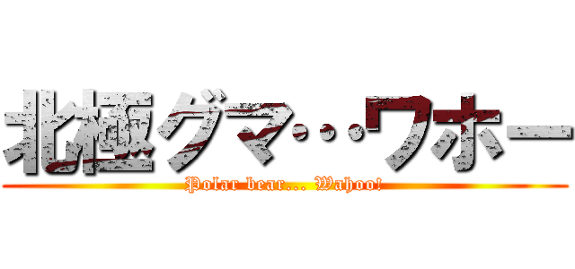 北極グマ…ワホー (Polar bear... Wahoo!)