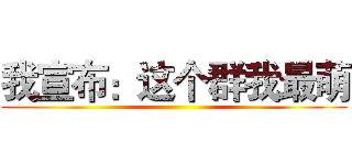 我宣布：这个群我最萌 ()