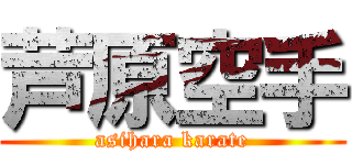芦原空手 (asihara karate)