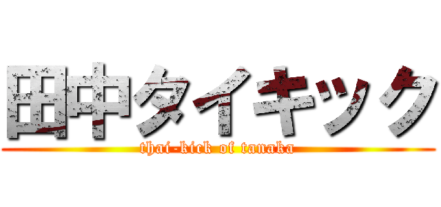 田中タイキック (thai-kick of tanaka)