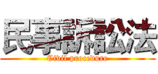 民事訴訟法 (Civil procedure)
