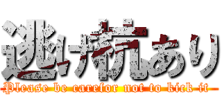 逃げ杭あり (Please be carefor not to kick it )