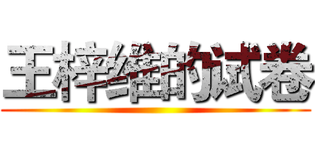 王梓维的试卷 ()