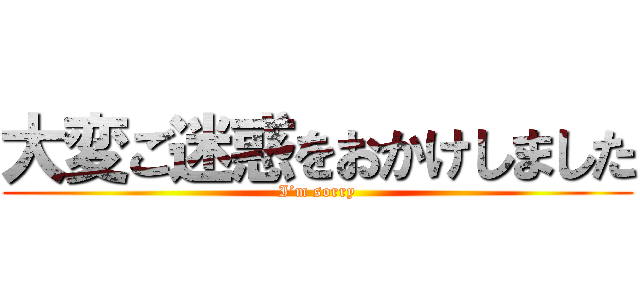 大変ご迷惑をおかけしました (I’m sorry)