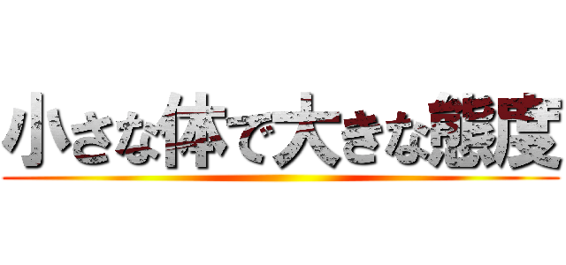 小さな体で大きな態度 ()