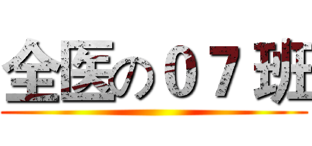 全医の０７ 班 ()