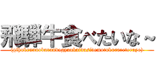 飛騨牛食べたいな～ ((gihukennnoburandogyuukaidusidemotukurareteruyo))