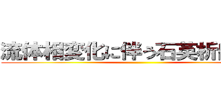 流体相変化に伴う石英析出形態 ()