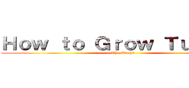 Ｈｏｗ ｔｏ Ｇｒｏｗ Ｔｕｂｅｒｓ (The Steps)