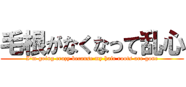 毛根がなくなって乱心 (I'm going crazy because my hair roots are gone)