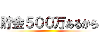 貯金５００万あるから ()
