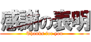 感謝の表明 (Thanks for you)