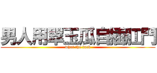 男人用翠玉瓜自插肛門 (what the fuck)