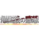 帰国後の感想 (attack on titan)