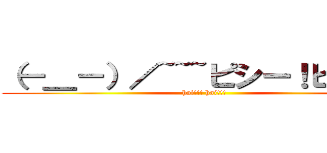 （－＿－）／~~~ピシー！ピシー！ (hai!!! hai!!!)