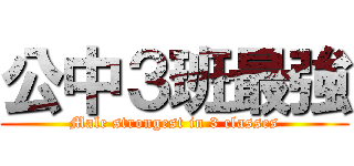 公中３班最強 (Male strongest in 3 classes)