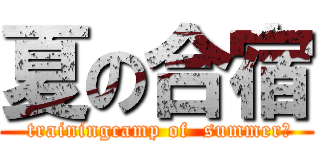 夏の合宿 ( trainingcamp of  summer　)
