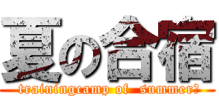 夏の合宿 ( trainingcamp of  summer　)