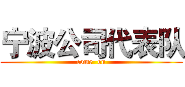 宁波公司代表队 (come  on)