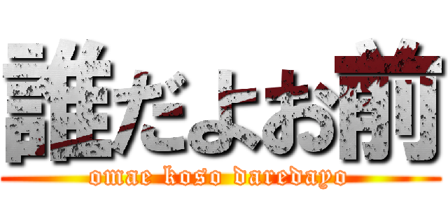 誰だよお前 (omae koso daredayo)