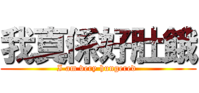 我真係好肚餓 (I am very hungered )