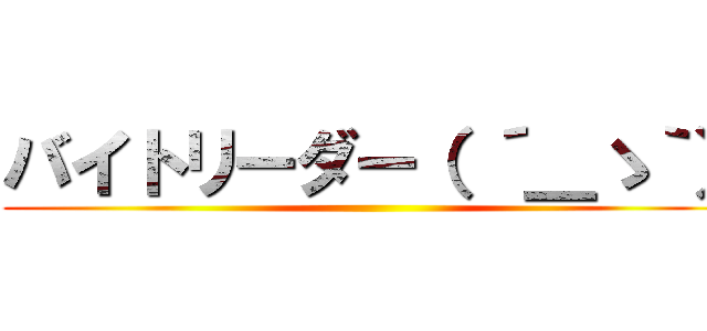 バイトリーダー（ ´＿ゝ｀） ()