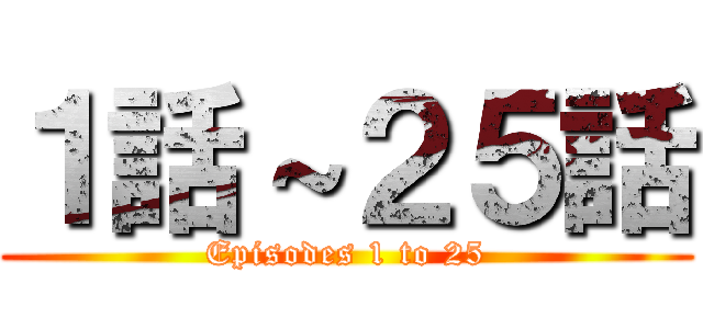 １話～２５話 (Episodes 1 to 25)