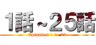 １話～２５話 (Episodes 1 to 25)