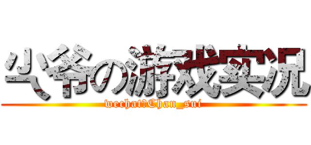 尐爷の游戏实况 (wechat：Chan_sui)