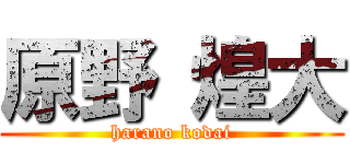 原野 煌大 (harano kodai)