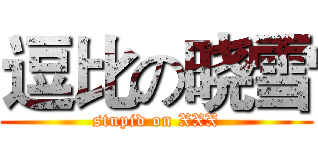 逗比の晓雪 (stupid on XXX)